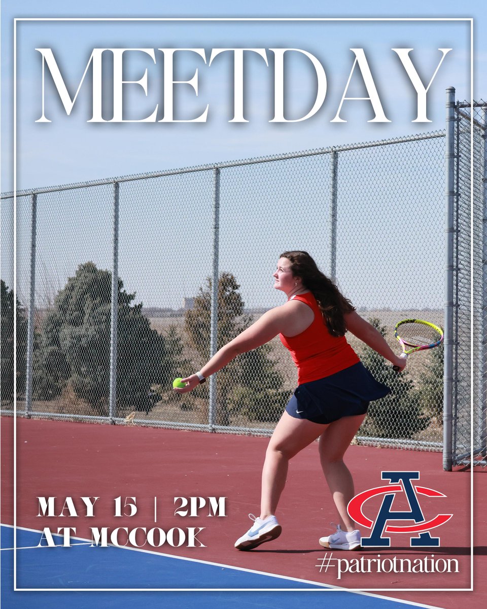 🎾Tennis Match Day! 🎾

📍McCook High School
📅 Thursday, May 15
🕒 2:00 pm
#PatriotNation

＊Graphic credit- Addysen Simmons, sophomore; edits- Peighton Hinton, sophomore