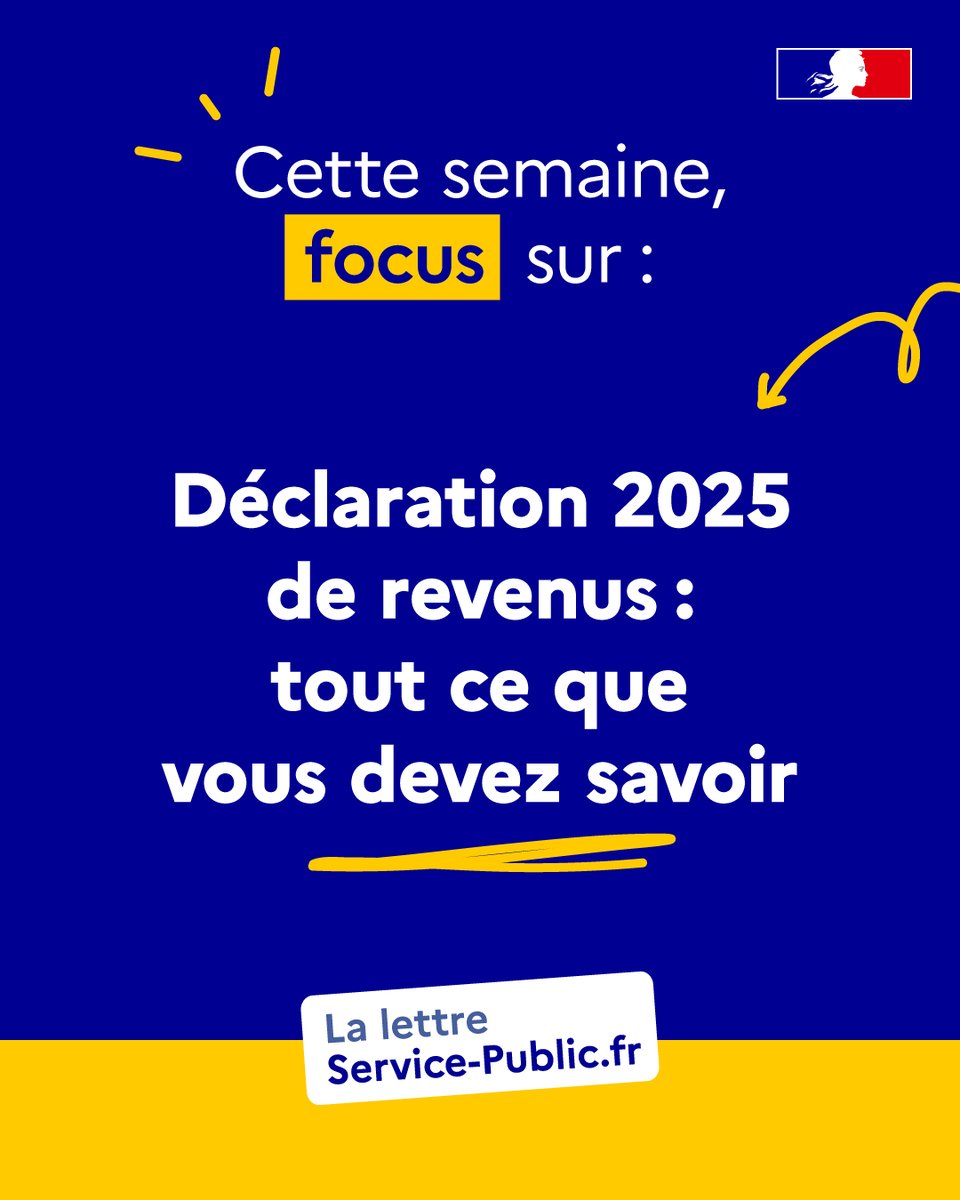 Retrouvez la lettre hebdomadaire de Service-Public.fr, avec son focus sur tout ce que vous devez savoir pour votre déclaration des revenus !

Pour la recevoir, vous pouvez vous abonner ici :
🔗 service-public.fr/actualites/let… 

#LSP #LettreSP #LettreServicePublic #ServicePublicFr