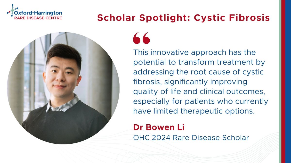 Oxford-Harrington Rare Disease Centre (@ohraredisease) on Twitter photo Dr Bowen Li, Assistant Professor at the University of Toronto and 2024 Oxford-Harrington Rare Disease Scholar, is developing RNA-based therapies for #CysticFibrosis. <a href="/HarringtonDI_UH/">Harrington Discovery Institute</a>
Read more: shorturl.at/3MOZS Dr Bowen Li, Assistant Professor at the University of Toronto and 2024 Oxford-Harrington Rare Disease Scholar, is developing RNA-based therapies for #CysticFibrosis. <a href="/HarringtonDI_UH/">Harrington Discovery Institute</a>
Read more: shorturl.at/3MOZS