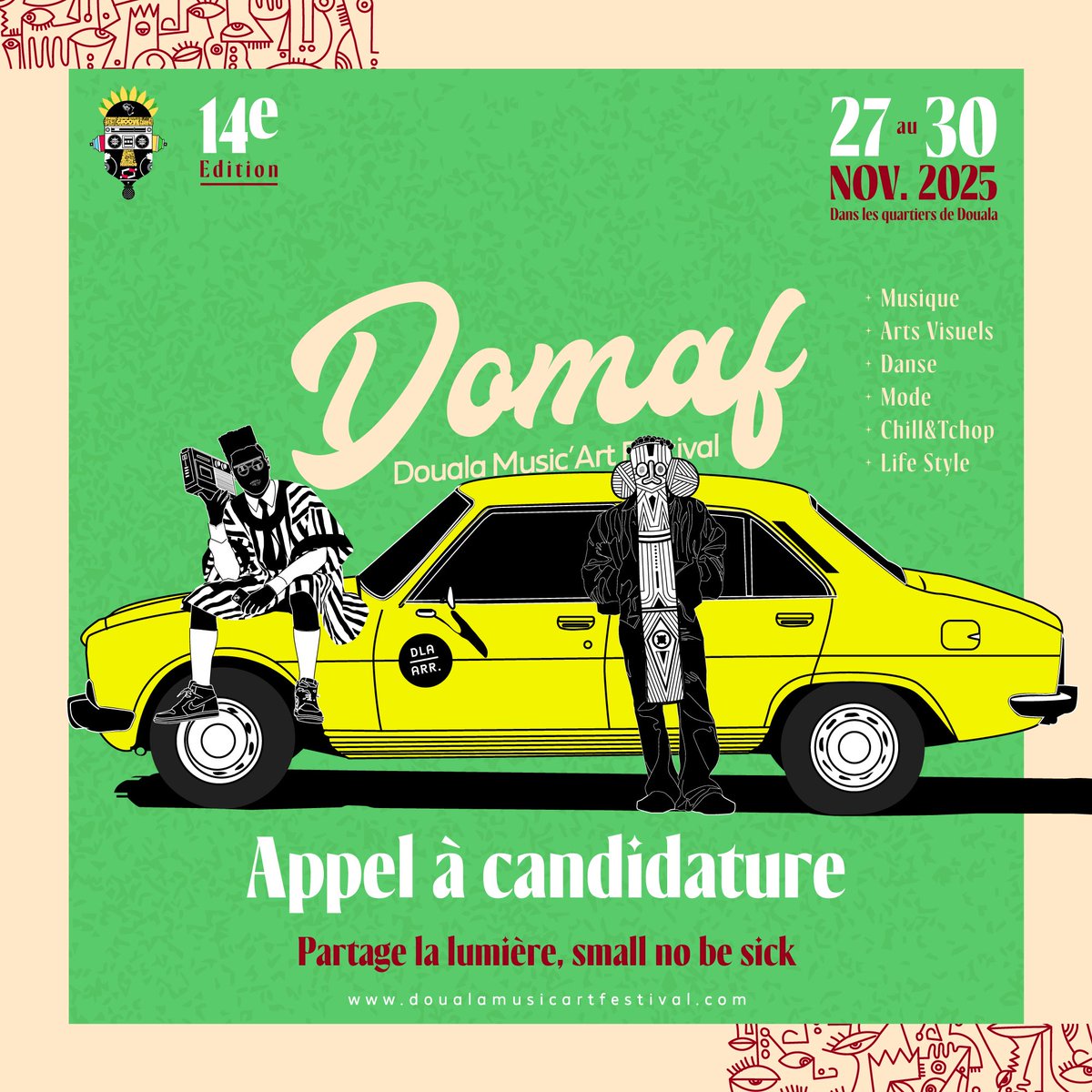 domafest's tweet photo. DOMAF 2025 - APPEL À CANDIDATURES🚨

PARTAGE LA LUMIÈRE. 
Rejoins la programmation DOMAF 2025 

Candidatures ouvertes jusqu’au 8 Juin 2025❗️
🔗 Déposez votre candidature👇🏾
https://t.co/mUa77kWnL7

#DOMAF2025
#DOMAF14
#PartageLaLumière
#SmallNoBeSick https://t.co/5ZfxEbdG0V