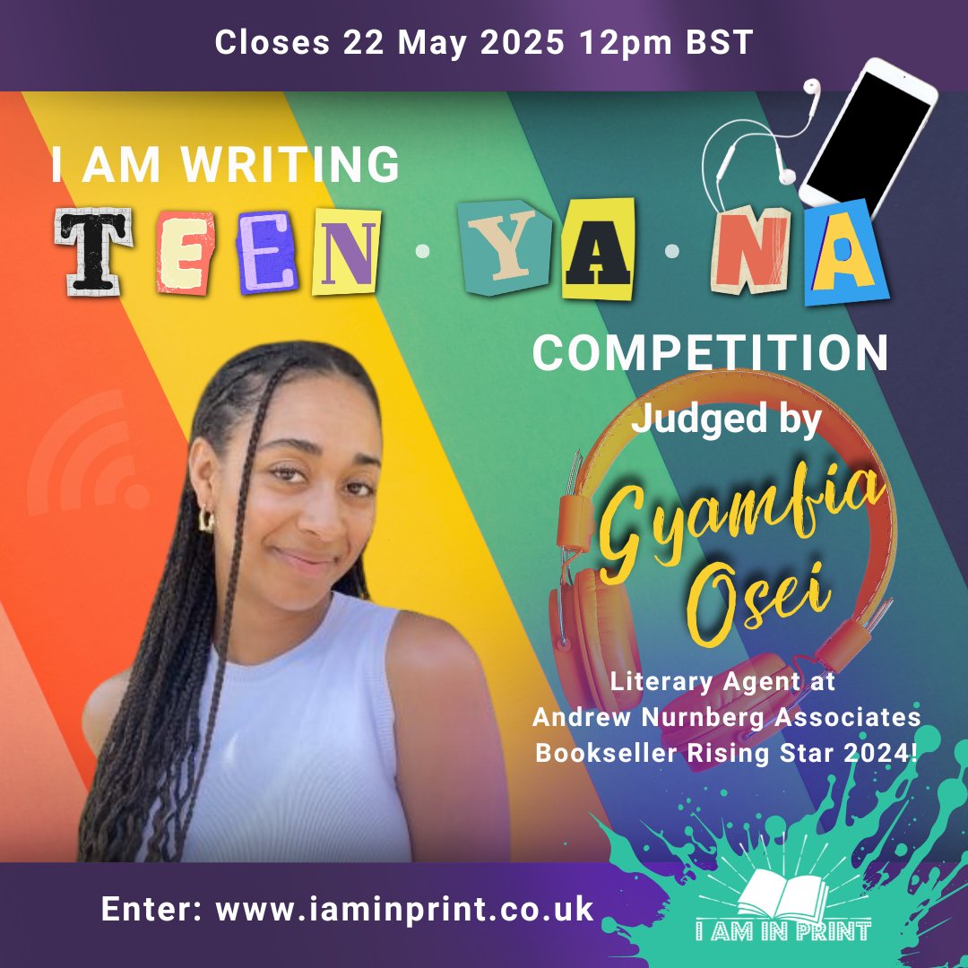 I Am In Print (@iaminprint) on Twitter photo If you are writing for a Teen, Young Adult or New Adult audience get your writing talent noticed by Bookseller Rising Star of 2024, <a href="/gyamfia_o/">Gyamfia Osei (gem-fee-a)</a> by entering 3,500 words and a 1-page synopsis in the #IAmWritingComp by 22 May 12pm BST. iaminprint.co.uk/competitions-2… #booktwitter #kidlit If you are writing for a Teen, Young Adult or New Adult audience get your writing talent noticed by Bookseller Rising Star of 2024, <a href="/gyamfia_o/">Gyamfia Osei (gem-fee-a)</a> by entering 3,500 words and a 1-page synopsis in the #IAmWritingComp by 22 May 12pm BST. iaminprint.co.uk/competitions-2… #booktwitter #kidlit