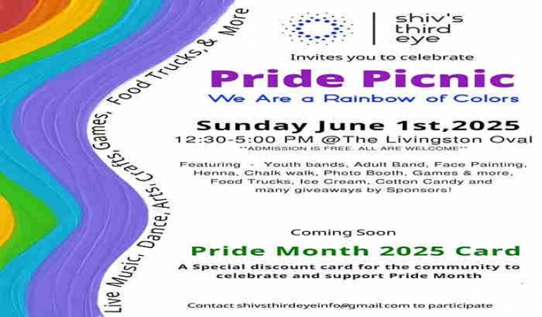Livingston Pride Picnic 2025
Sunday, June 1, 2025 - 12:30Pm to 5:00PM EST

prideparade.net/events/view/un…

#PrideParadenet #LGBTQ #LGBTQEvents #Pride2025 #PrideMonth