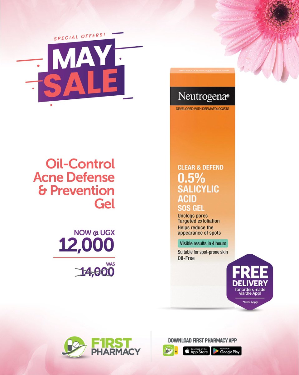 Blemish-Free Skin!
Finally, the effective Neutogena acne prevention gel you have been asking for is NOW on discount! Get the Salicylic Acid Gel, only at UGX 12,000! 

Order using the app. Android: bit.ly/3yprdGa iOS: apple.co/3RpWMGG
#Neutrogena #ClearSkin