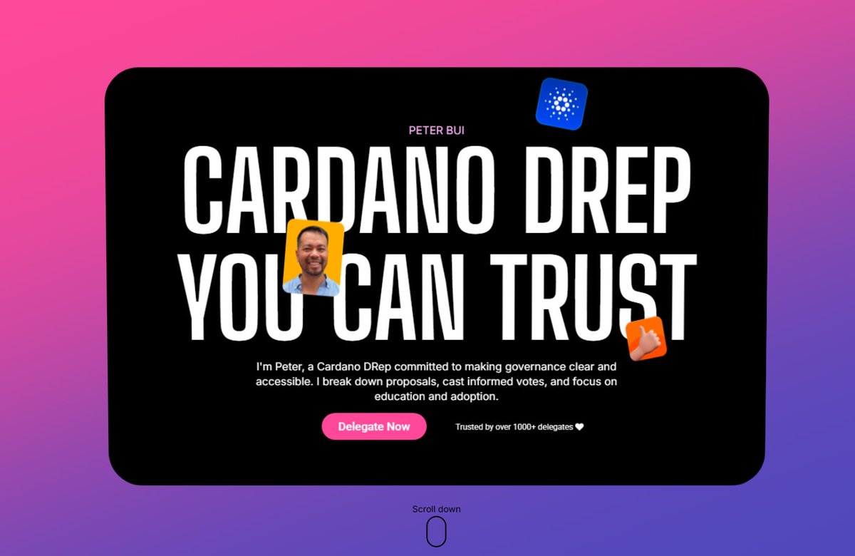 Learn Cardano: Courses, Tutorials, News & Podcast (@learncardano) on Twitter photo We've built my DRep profile website with <a href="/CardanoPress/">CardanoPress</a> & a new addon plugin for DReps.
DReps can now build profile websites & have users delegate directly within a few clicks.
π drep.learncardano.io
Do you know of a good DRep that could benefit from having their own site? We've built my DRep profile website with <a href="/CardanoPress/">CardanoPress</a> & a new addon plugin for DReps.
DReps can now build profile websites & have users delegate directly within a few clicks.
π drep.learncardano.io
Do you know of a good DRep that could benefit from having their own site?