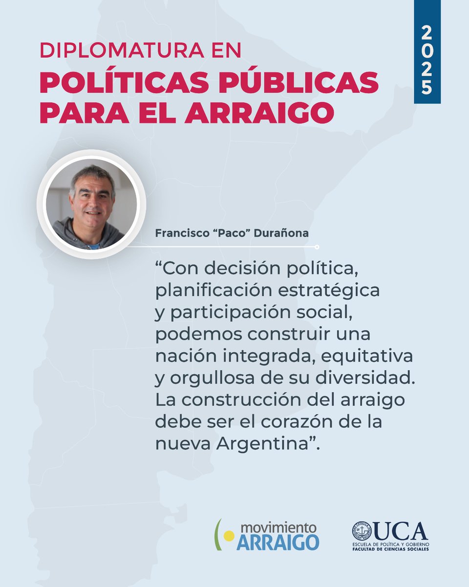 Movimiento Arraigo (@movarraigo) on Twitter photo El martes compartimos el segundo encuentro de la Diplomatura en Políticas Públicas para el #Arraigo en <a href="/EPG_UCA/">Escuela de Política y Gobierno - UCA</a>
Contamos con dos expositores de lujo: <a href="/UrtubeyJM/">Juan Manuel Urtubey</a> y <a href="/pacoduranona/">Paco Durañona</a> hablando de federalismo, distribución de recursos y cómo pensar una Argentina realmente federal. El martes compartimos el segundo encuentro de la Diplomatura en Políticas Públicas para el #Arraigo en <a href="/EPG_UCA/">Escuela de Política y Gobierno - UCA</a>
Contamos con dos expositores de lujo: <a href="/UrtubeyJM/">Juan Manuel Urtubey</a> y <a href="/pacoduranona/">Paco Durañona</a> hablando de federalismo, distribución de recursos y cómo pensar una Argentina realmente federal.