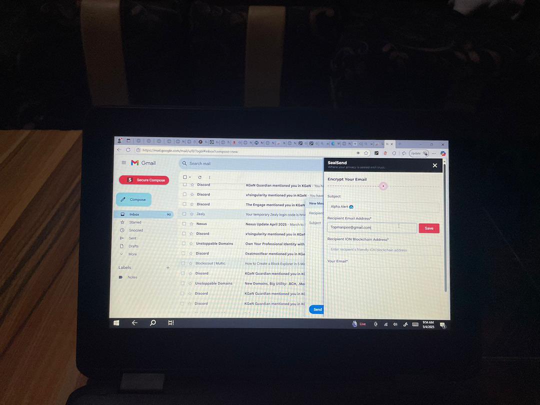 TopmanpeeX's tweet image. I’m an active tester! 👨‍💻
The future of encryption is now!

#SealSend #Web3Privacy #EncryptedEmail
#ChromeExtension #ION