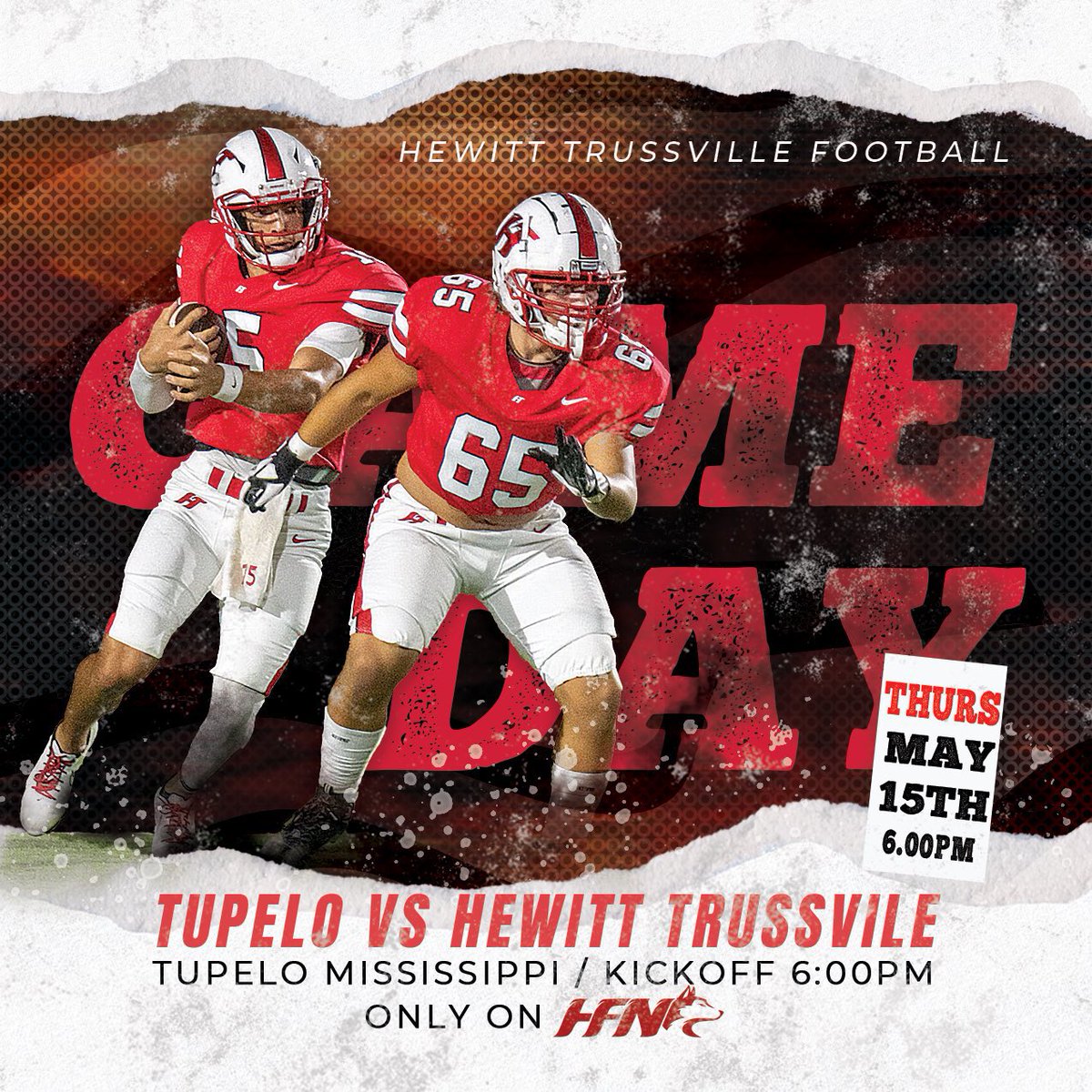 Hewitt-Trussville FB (@huskyfast) on Twitter photo Game Day! Headed to Tupelo, Mississippi to play the 7A State Champs <a href="/TupFB/">Tupelo High Football</a> If you can’t make the trip, tune into <a href="/HuskyFastNet/">Husky Fast Network</a> at 6 pm Game Day! Headed to Tupelo, Mississippi to play the 7A State Champs <a href="/TupFB/">Tupelo High Football</a> If you can’t make the trip, tune into <a href="/HuskyFastNet/">Husky Fast Network</a> at 6 pm