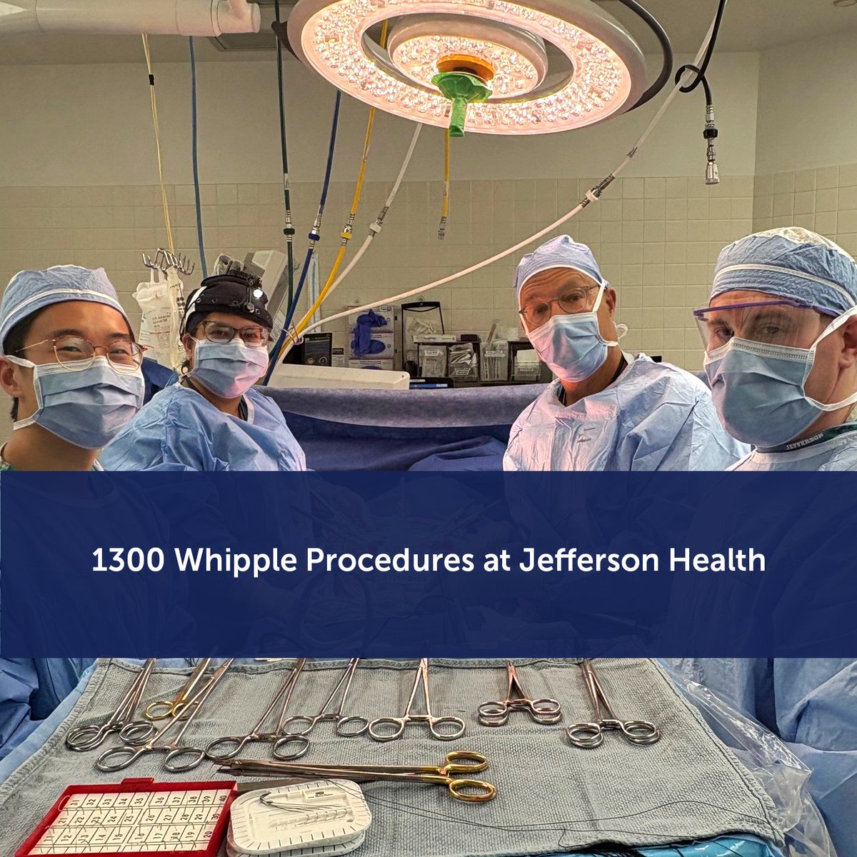 Jefferson Surgery (@jeffsurgery) on Twitter photo Congratulations to <a href="/CharlesJYeoMD/">Charles J. Yeo, MD, FACS</a> (2nd from right) on performing 1300 Whipple Procedures at <a href="/TJUHospital/">Jefferson Health</a>. Yesterday's team included <a href="/JeffersonUniv/">Thomas Jefferson University</a> medical student Bin, Chief Resident Dr. <a href="/TinaBharani/">Tina Bharani, MD</a> and scrub technician Tom. Well done team! š Congratulations to <a href="/CharlesJYeoMD/">Charles J. Yeo, MD, FACS</a> (2nd from right) on performing 1300 Whipple Procedures at <a href="/TJUHospital/">Jefferson Health</a>. Yesterday's team included <a href="/JeffersonUniv/">Thomas Jefferson University</a> medical student Bin, Chief Resident Dr. <a href="/TinaBharani/">Tina Bharani, MD</a> and scrub technician Tom. Well done team! š