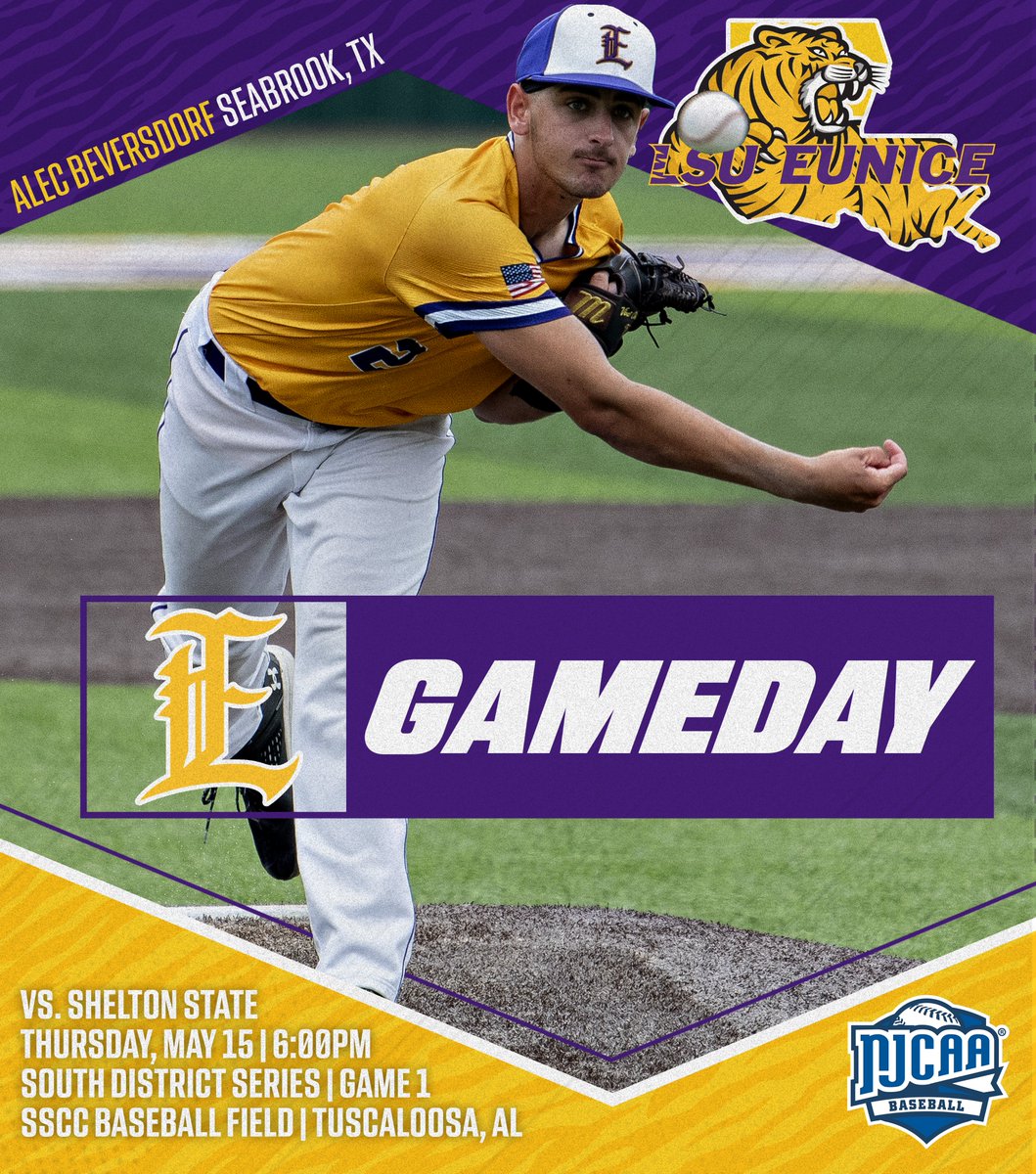 GAMEDAY! LSU Eunice invades the Yellowhammer State for the South District Championship Series against Shelton State.  Tonight opens the best-of-three series at 6:00PM from Tuscaloosa.  JockJive will have the broadcast.

#DDCS
#GeauxBengals

Stream Link: youtube.com/watch?v=Qs1Imq…