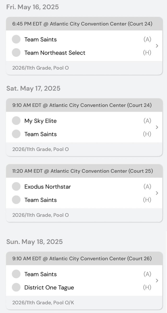 Here is my schedule for the Atlantic City Showcase this weekend.