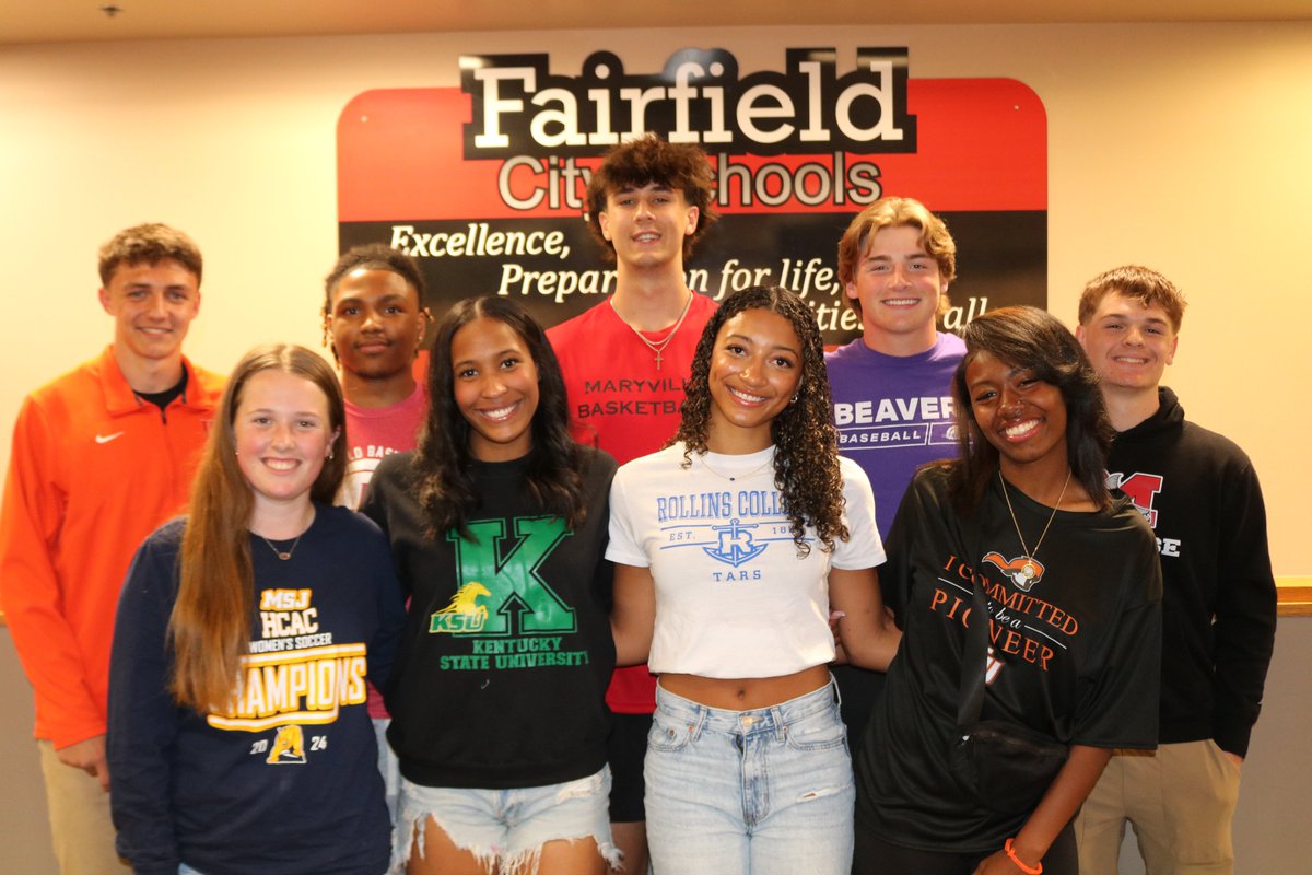 Last week, we honored our nine Spring Student-Athlete Signees!  

Congratulations to Jacob, Michael, Gabe, Billy, Brayden, Ashlyn, Alexis, Alayna, and Laila!

Photos from the ceremony: bit.ly/FFSpringSignin…
 #FairfieldPride #OneTribe