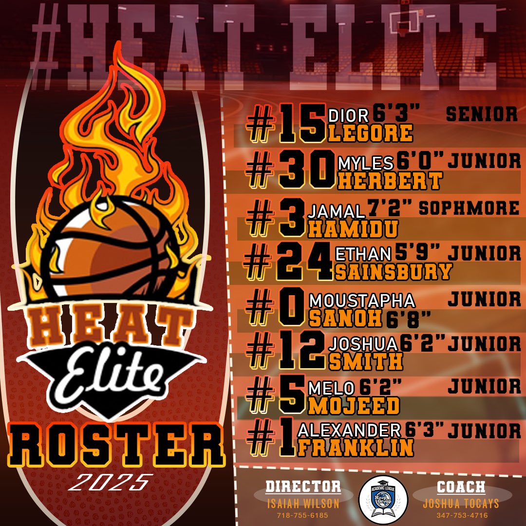 17U HGAL Roster and Schedule ⬇️ 
High Academic players ready to compete!

Friday 5/16
Vs Middlesex Magic HGSL 3:20pm Court 3

Saturday 5/17
Vs Full Court Philly HGSL 10:10am Court 5
Vs PSB DC HGAL 4:50pm court 12

Sunday 5/18
Vs 6th Boro 8:00am court 3