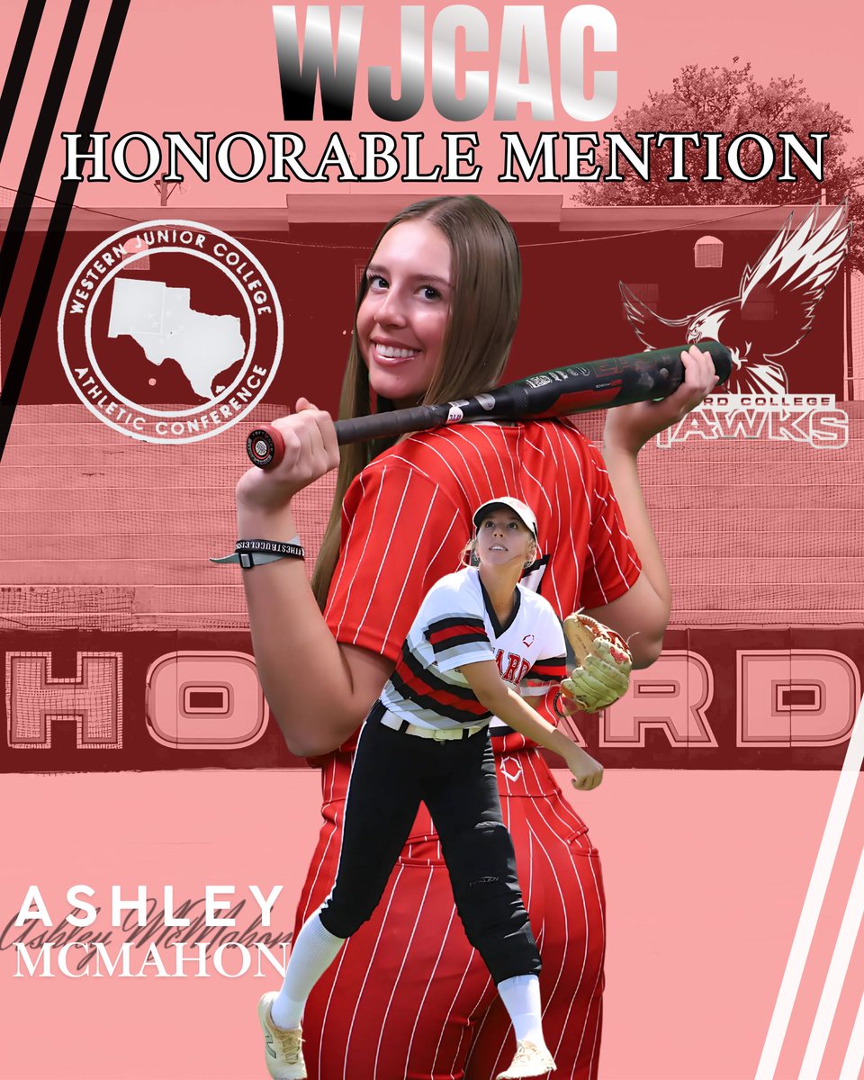 Howard College Hawks (@hchawks) on Twitter photo Congratulations to Hawk Outfielder Ashley McMahon on earning All-Conference Honorable Mention Outfielders Honors🥳🎉🥎‼️ <a href="/HowardSoftball/">Howard Softball</a> Congratulations to Hawk Outfielder Ashley McMahon on earning All-Conference Honorable Mention Outfielders Honors🥳🎉🥎‼️ <a href="/HowardSoftball/">Howard Softball</a>