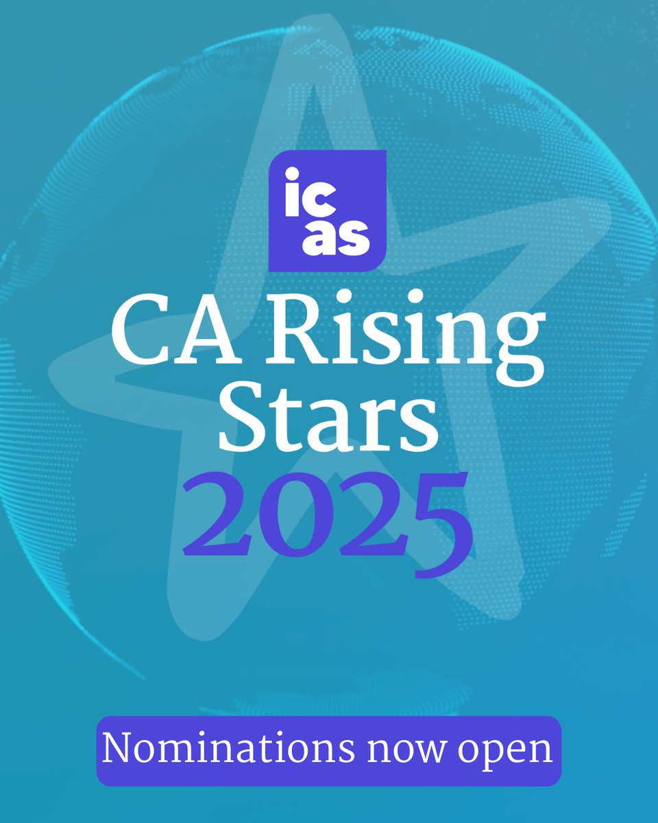 ICASaccounting's tweet image. We’re delighted to announce the launch of CA Rising Stars 2025, our global search to find the top 35 Chartered Accountants aged 35 and under who are making a positive impact and setting an example for others to follow. 🌟

Find out how to enter via the link in the comments. ⬇️
