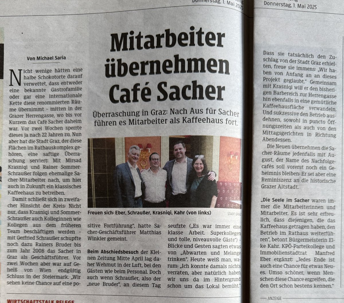 „Die Mitarbeiter:innen übernehmen das Traditionscafé“, freut sich KPÖ-Gemeinderätin Daniela Gamsjäger-Katzensteiner.
#Graz #GRGraz #KPÖ