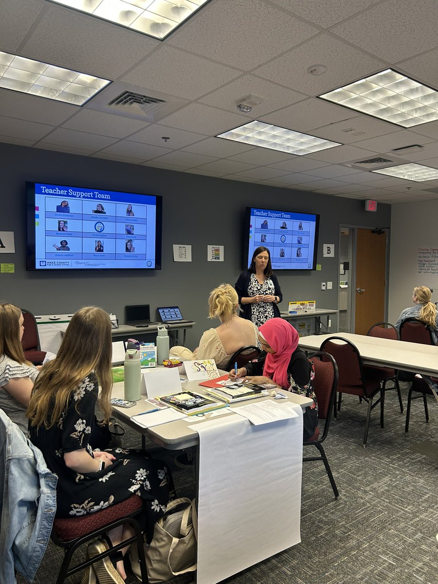 Teacher Support (@wcpsstsp) on Twitter photo <a href="/maribeth_priest/">Maribeth Priest</a> is leading the charge today as we facilitate information about the Beginning Teacher Support Program to our <a href="/WCPSSfuturetchr/">WCPSS Future Teachers</a>! We are so excited to meet these new recruits! <a href="/WakeElementary/">Wake Elementary</a> <a href="/WakeSecondary/">WakeSecondary</a> <a href="/recruitwcpss/">WCPSS Recruitment</a> <a href="/maribeth_priest/">Maribeth Priest</a> is leading the charge today as we facilitate information about the Beginning Teacher Support Program to our <a href="/WCPSSfuturetchr/">WCPSS Future Teachers</a>! We are so excited to meet these new recruits! <a href="/WakeElementary/">Wake Elementary</a> <a href="/WakeSecondary/">WakeSecondary</a> <a href="/recruitwcpss/">WCPSS Recruitment</a>