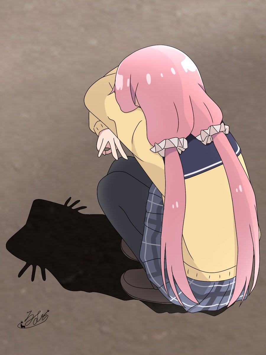 今流行りの猫影ポーズをなでしこにしてもらった！(=°ω°=)
なで｢リンちゃん！見て！ねこ〜｣

 #ゆるキャン
