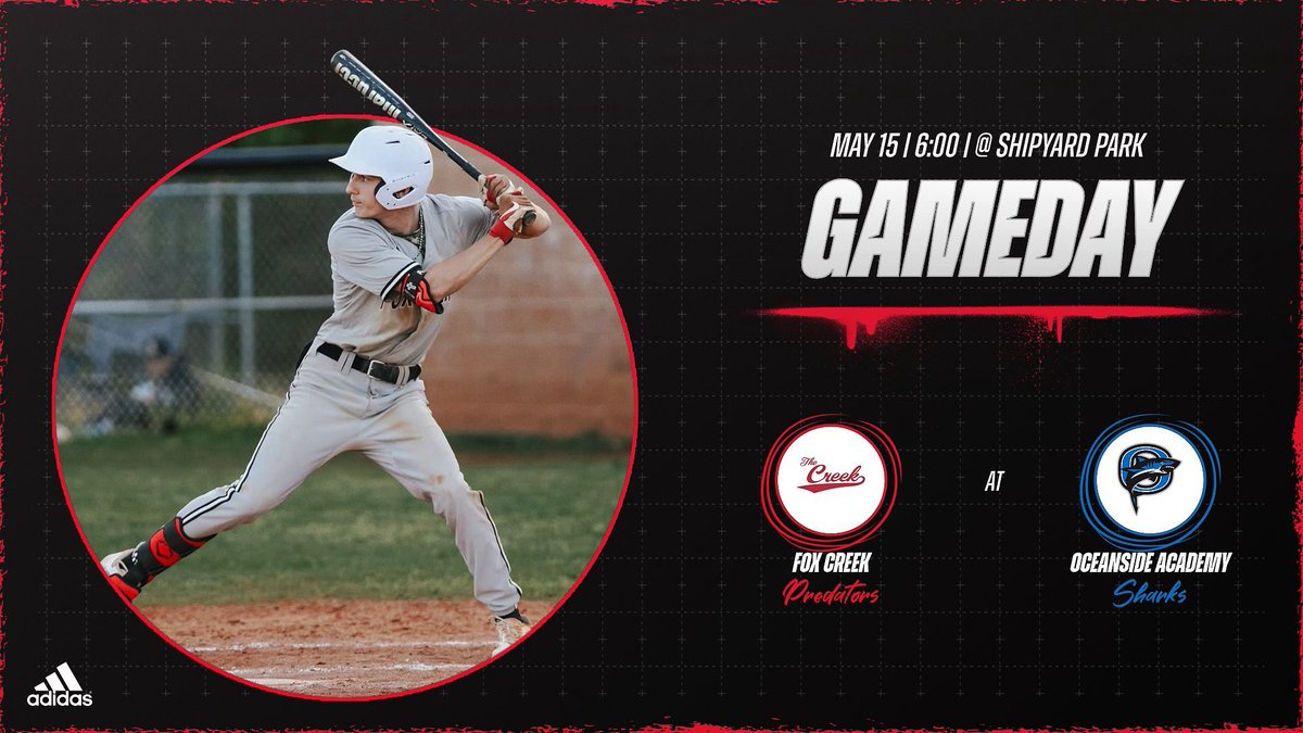 It’s GAMEDAY! Fox Creek will be on the road tonight at Shipyard Park taking on Oceanside Collegiate Academy. First pitch is at 6:00! #TheCreek

Ticket link below: events.hometownticketing.com/boxoffice/land…