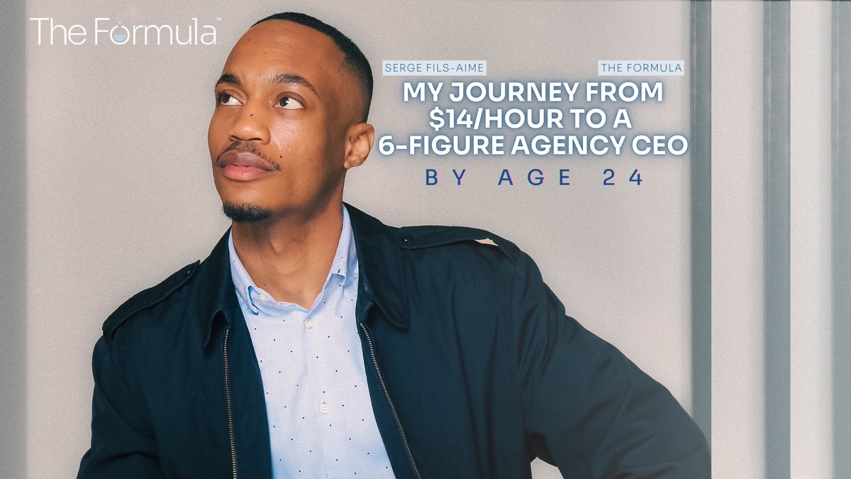From $14/hour last year at Planet Fitness to running a six-figure creative agency at 24.

Here's how <a href="/theformula_llc/">The Formula</a> went from $0 → $60 → $100,000+ in two years: