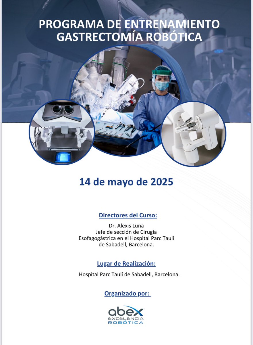Christian Herrero (@chrisherreromd) on Twitter photo Muy contentos tras el primer curso de Cirugía Gástrica Robótica en <a href="/parctauli/">Consorci Corporació Sanitària Parc Taulí</a> <a href="/TauliSurgery/">Cirurgia General - Parc Taulí</a> de la mano de <a href="/abexDaVinci/">ABEX Excelencia Robótica</a> <a href="/IntuitiveSurg/">Intuitive</a> con alumnos de nivel 🏅🤖🦾 <a href="/hggranollers/">Hospital General de Granollers</a> <a href="/ConsorciCSI/">Consorci Sanitari Integral</a> <a href="/Cesar_Ginesta/">Cesar Ginestà</a> <a href="/vallhebron/">Vall d'Hebron</a> <a href="/aecirujanos/">aecirujanos</a> <a href="/AEC_CEG/">AEC_CEG</a> .
Con ganas del siguiente 🚀 Muy contentos tras el primer curso de Cirugía Gástrica Robótica en <a href="/parctauli/">Consorci Corporació Sanitària Parc Taulí</a> <a href="/TauliSurgery/">Cirurgia General - Parc Taulí</a> de la mano de <a href="/abexDaVinci/">ABEX Excelencia Robótica</a> <a href="/IntuitiveSurg/">Intuitive</a> con alumnos de nivel 🏅🤖🦾 <a href="/hggranollers/">Hospital General de Granollers</a> <a href="/ConsorciCSI/">Consorci Sanitari Integral</a> <a href="/Cesar_Ginesta/">Cesar Ginestà</a> <a href="/vallhebron/">Vall d'Hebron</a> <a href="/aecirujanos/">aecirujanos</a> <a href="/AEC_CEG/">AEC_CEG</a> .
Con ganas del siguiente 🚀