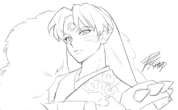 🌙様rkgk 最推しすぎて手が震えながら描いた 
