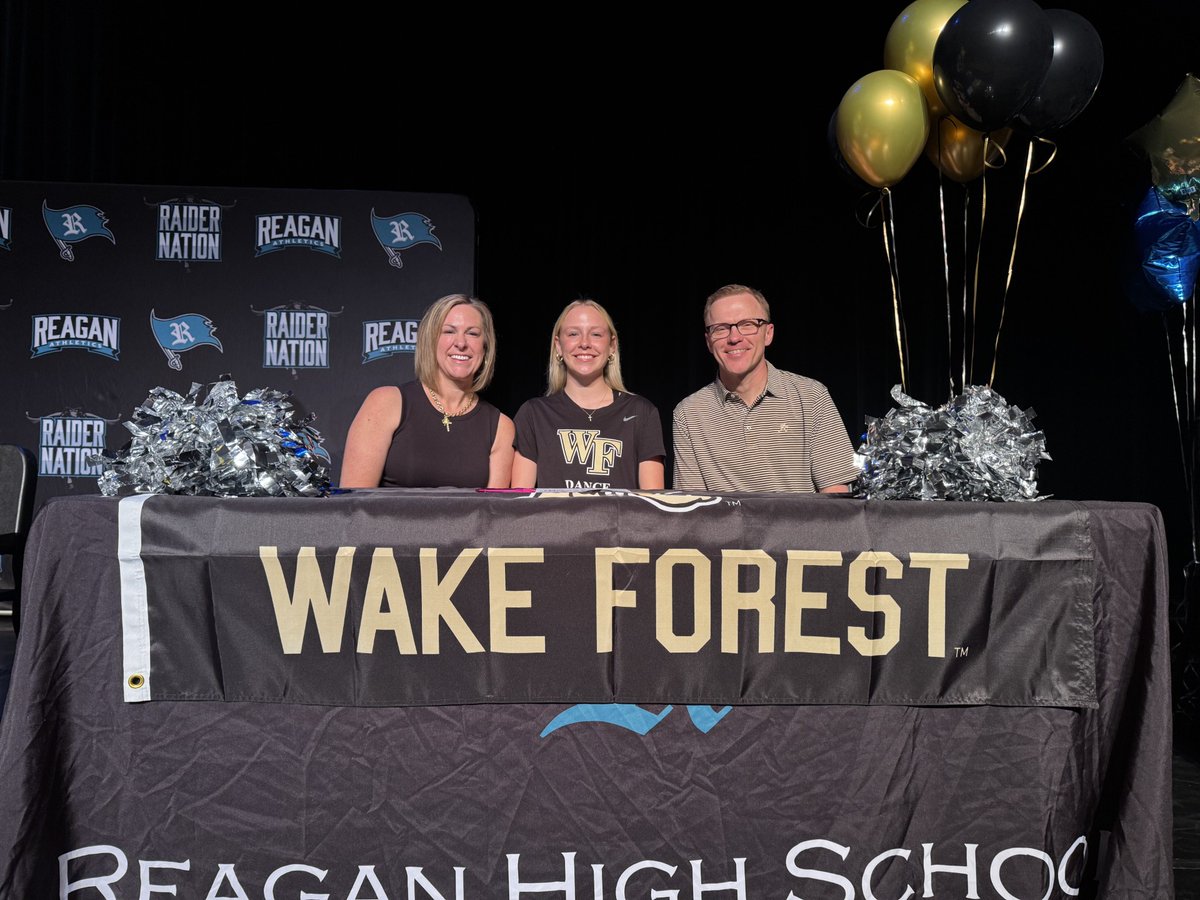 Brad Royal (@bradroyal_1) on Twitter photo Congrats to Hannah Turner on signing her #NLI to dance at <a href="/WakeForest/">Wake Forest University</a>. <a href="/WakeDanceTeam/">Wake Forest University Dance Team</a> is picking up a great dancer and an even better student athlete. We're very proud of you Hannah! #wearepafftown #RaiderNation #oneschoolonecommunityonefamily <a href="/RRHSAthletics/">Reagan Athletics</a> <a href="/RHSRaiderettes/">Reagan Raiderettes</a> Congrats to Hannah Turner on signing her #NLI to dance at <a href="/WakeForest/">Wake Forest University</a>. <a href="/WakeDanceTeam/">Wake Forest University Dance Team</a> is picking up a great dancer and an even better student athlete. We're very proud of you Hannah! #wearepafftown #RaiderNation #oneschoolonecommunityonefamily <a href="/RRHSAthletics/">Reagan Athletics</a> <a href="/RHSRaiderettes/">Reagan Raiderettes</a>
