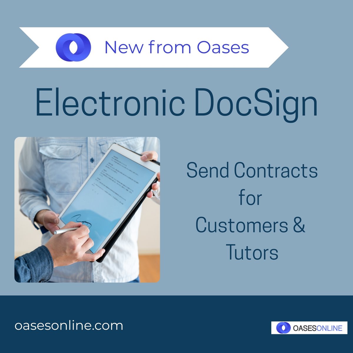 OasesOnline's tweet image. New feature from Oases Online tutoring management. Send contracts for electronic signature.

oasesonline.com/docsign-electr…

#tutoring #tutoringmanagement #tutoringsoftware #tutortrack #testprep #testprepsoftware #scheduling #schedulingsoftware