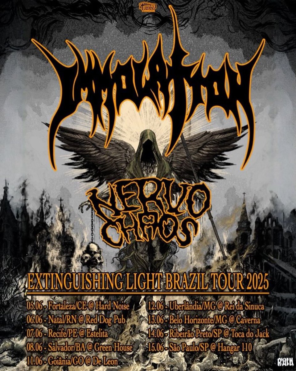 BRAZIL 🇧🇷 JUNE DATES

05 Fortaleza/CE - Hard Noise
06 Natal/RN - Red Dog
07 Recife/PE - Estelita
08 Salvador/BA - Green House
11 Goiânia/GO - De Leon
12 Uberlândia/MG - Rei da Sinuca
13 Belo Horizonte/MG - Caverna
14 Ribeirão Preto/SP - Toca do Jack
15 São Paulo/SP - Hangar 110
