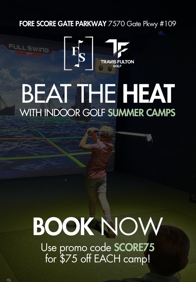 Junior golf summer camps without the heat &amp; rain!
BOOK NOW at travisfultongolf.com/forescore

#golf #juniorgolf #indoorgolf #jax #jacksonville #golfswing #golftips #golflessons