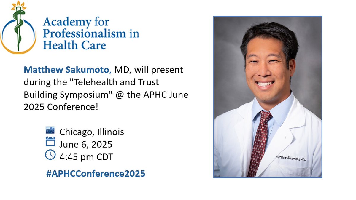 TheAPHC (@theaphc) on Twitter photo Join us at the APHC June 2025 Conference! <a href="/MattSakumoto/">Matt Sakumoto</a> , MD, will present during the "Telehealth and Trust Building Symposium" on June 6 at 4:45 PM CDT in Chicago, IL. Register at lnkd.in/e3QAV2as!
#APHCConference2025
<a href="/UCSFMedicine/">UCSF School of Medicine</a> Join us at the APHC June 2025 Conference! <a href="/MattSakumoto/">Matt Sakumoto</a> , MD, will present during the "Telehealth and Trust Building Symposium" on June 6 at 4:45 PM CDT in Chicago, IL. Register at lnkd.in/e3QAV2as!
#APHCConference2025
<a href="/UCSFMedicine/">UCSF School of Medicine</a>