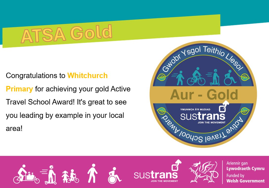 Rhaglen Teithiau Iach | Active Journeys Programme (@active_journeys) on Twitter photo Congratulations <a href="/whitchurchprm/">Whitchurch Primary School</a> for achieving your Active Travel School GOLD award! You're all amazing and we're so proud of you! Llongyfarchiadau am gyflawni eich Gwobr Ysgol Teithio Llesol AUR!
#ActiveJourneys #ActiveTravelSchools #WalkWheelCycle Congratulations <a href="/whitchurchprm/">Whitchurch Primary School</a> for achieving your Active Travel School GOLD award! You're all amazing and we're so proud of you! Llongyfarchiadau am gyflawni eich Gwobr Ysgol Teithio Llesol AUR!
#ActiveJourneys #ActiveTravelSchools #WalkWheelCycle