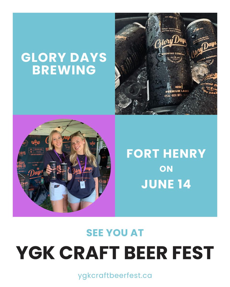 🍻 Exciting news! Glory Days Brewing Co. is joining us at YGK Craft Beer Fest!
Born in Durham Region, they bring community spirit &amp; easy-drinking brews you’ll love. 🎟️ Get your tickets: ygkcraftbeerfest.ca #YGKBeerFest #SupportLocal #OntarioCraftBeer