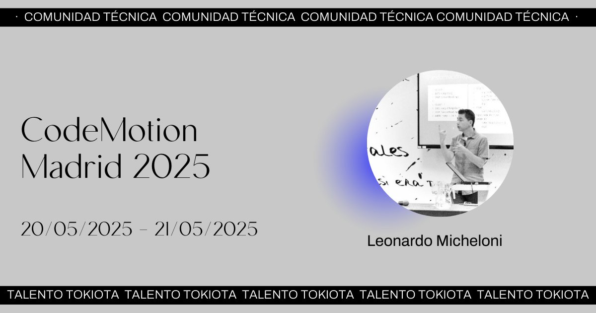 🤖 Próxima parada: <a href="/CodemotionIT/">Codemotion</a> Madrid 2025
Leonardo Micheloni, MVP y dev en <a href="/tokiota_IT/">Tokiota</a>, te contará cómo dominar OAuth 2.0 y OpenID Connect.

📍 Martes 20, 17:45h · Plató 2 | 🧠 2 días de backend, frontend, DevOps e IA.

🎟️ Tickets: conferences.codemotion.com/madrid2025/

#Tokiota #OAuth2