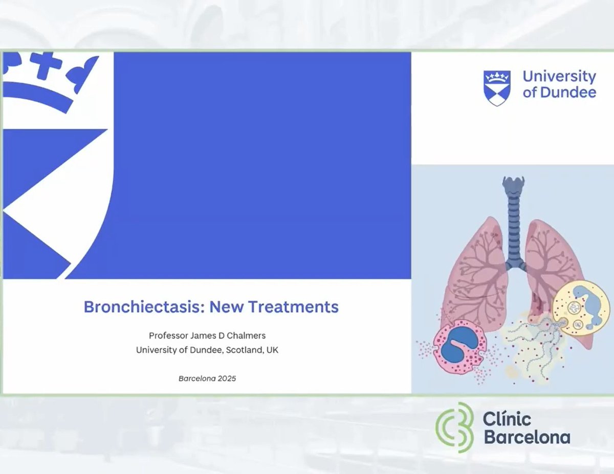 Oriol Sibila (@osibila) on Twitter photo Keynote lecture by <a href="/ProfJDChalmers/">James D Chalmers</a> on "Bronchiectasis: New Treatments" during the 1st course on #Bronchiectasis at the <a href="/hospitalclinic/">Hospital Clínic</a>
Full video 👉youtube.com/watch?v=8BYl3b… Keynote lecture by <a href="/ProfJDChalmers/">James D Chalmers</a> on "Bronchiectasis: New Treatments" during the 1st course on #Bronchiectasis at the <a href="/hospitalclinic/">Hospital Clínic</a>
Full video 👉youtube.com/watch?v=8BYl3b…