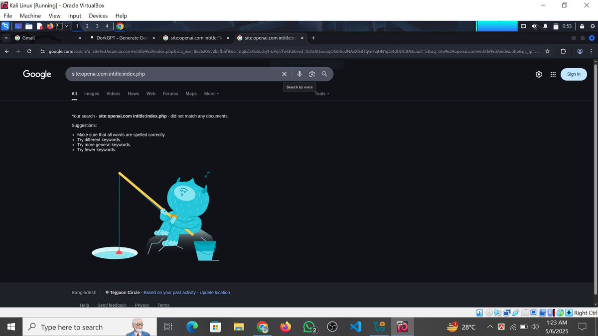 whoami_anisur's tweet image. Task for #Class10   

Name - Anisur Rahman  
Task 10 is complete.  

Topic: Google Dorking with AI 
Tool Used: DorkGPT  

Mentor: Engr. Sakib Haque Zisan  
Founder of Byte Capsule  

#Bytecapsule #Mission2025 #Task10 #EthicalHacking