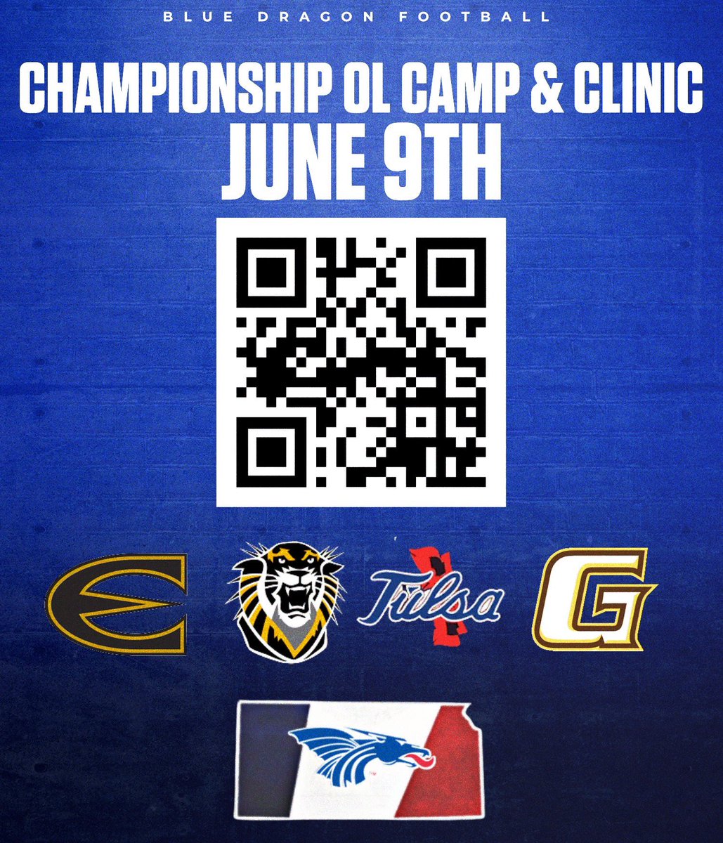 ⏰⏳TIME is counting down until the CHAMPIONSHIP OL Camp &amp; Clinic on June 9th‼️

🚨DON’T MISS OUT on this GREAT opportunity to work &amp; learn with the BEST in the Midwest🚨

Use the QR code HERE ⬇️ to get signed up TODAY❗️ 

DM me with any questions⁉️