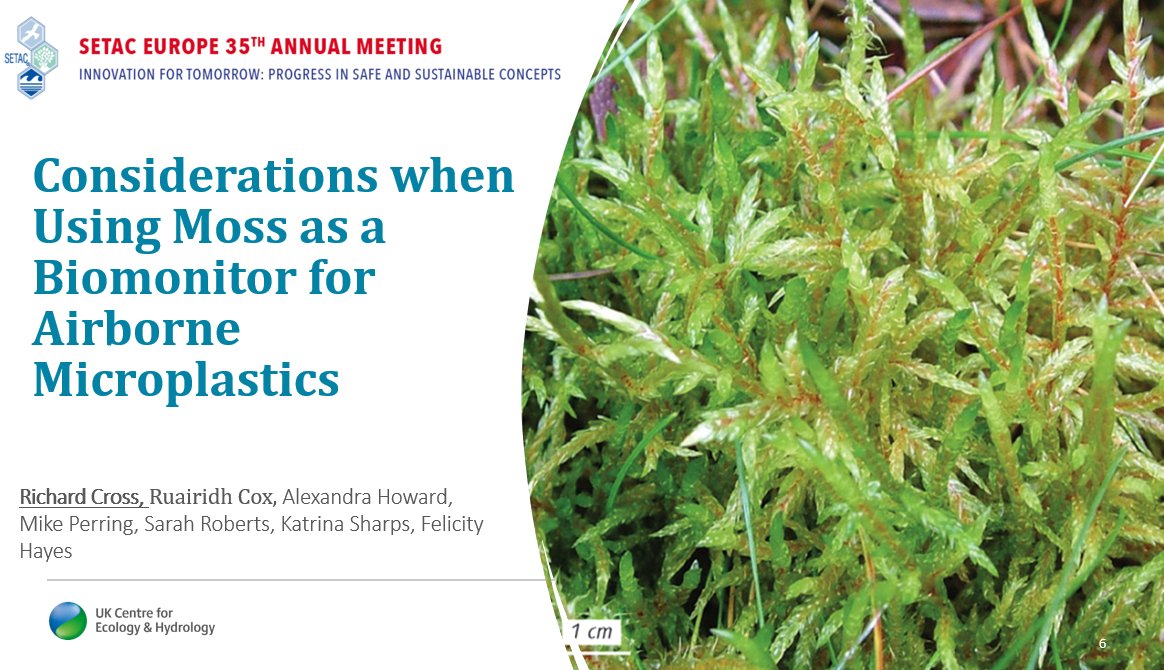 Rich Cross (@richardkcross) on Twitter photo Such an interesting session this morning on the impacts of atmospheric pollutants on #wildlife and #biodiversity #SETACVienna For those who saw our work on using #moss as a bio-monitor for #microplastics <a href="/UK_CEH/">UK Centre for Ecology & Hydrology</a>
here's our report to Defra sciencesearch.defra.gov.uk/ProjectDetails… Such an interesting session this morning on the impacts of atmospheric pollutants on #wildlife and #biodiversity #SETACVienna For those who saw our work on using #moss as a bio-monitor for #microplastics <a href="/UK_CEH/">UK Centre for Ecology & Hydrology</a>
here's our report to Defra sciencesearch.defra.gov.uk/ProjectDetails…