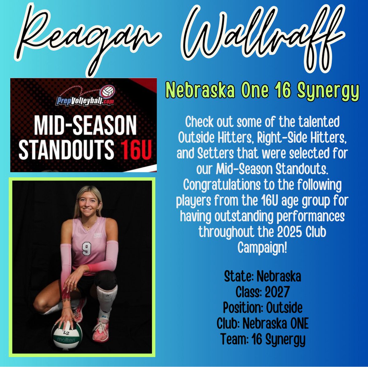 NeONE16Synergy's tweet image. Congrats @ReaganWallraff