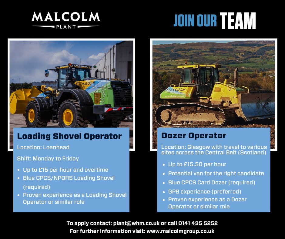 MalcolmGroup's tweet photo. #WeAreHiring #MalcolmPlant #TheMalcolmGroup #LoadingShovelOperator #DozerOperator https://t.co/5dwhwC9qTb