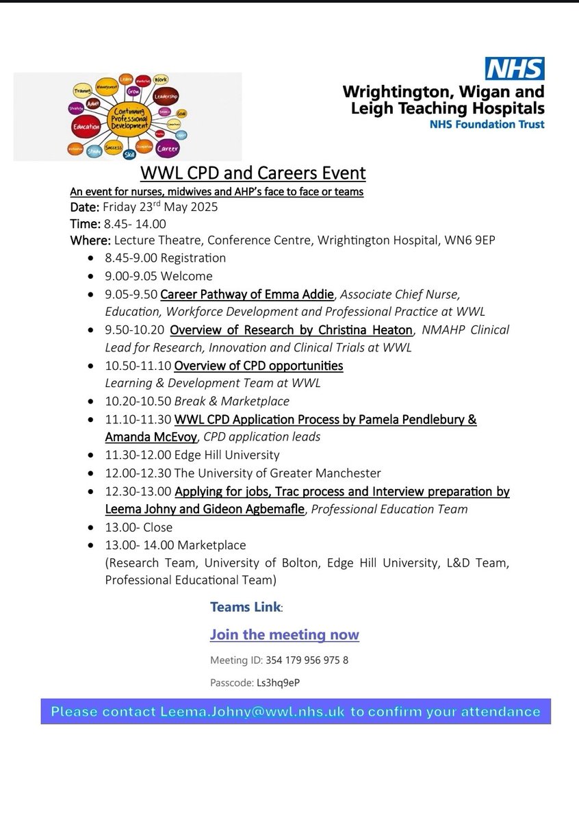 Avril Platt (@avrilplatt) on Twitter photo CPD&Careers Event 23.05.25 at Wrightington Hospital for all things CPD. Face to Face or via teams 👀 📖 <a href="/k_mantron/">Kevin Parker-Evans (He/Him)</a> <a href="/emmajayaddie/">Emma Addie</a> <a href="/JennyS31119/">Jenny Wakefield</a> <a href="/ChristinaHeato1/">Dr Christina Heaton</a> <a href="/hadley_lesley/">Lesley</a> <a href="/MilwardLaura/">Laura Milward</a> <a href="/GideonAgbemafle/">Gideon Agbemafle</a> <a href="/EsosaIkhimwin/">Esso</a> <a href="/span5/">anna quinn</a> <a href="/wwl_staffexp/">WWL Staff Experience 💙</a> <a href="/wwl_ecc/">WWL EMERGENCY CARE 💙</a> <a href="/WWL_Research/">WWL_Research</a> <a href="/ADT_WWL/">WWL@AcuteDischargeTeam</a> CPD&Careers Event 23.05.25 at Wrightington Hospital for all things CPD. Face to Face or via teams 👀 📖 <a href="/k_mantron/">Kevin Parker-Evans (He/Him)</a> <a href="/emmajayaddie/">Emma Addie</a> <a href="/JennyS31119/">Jenny Wakefield</a> <a href="/ChristinaHeato1/">Dr Christina Heaton</a> <a href="/hadley_lesley/">Lesley</a> <a href="/MilwardLaura/">Laura Milward</a> <a href="/GideonAgbemafle/">Gideon Agbemafle</a> <a href="/EsosaIkhimwin/">Esso</a> <a href="/span5/">anna quinn</a> <a href="/wwl_staffexp/">WWL Staff Experience 💙</a> <a href="/wwl_ecc/">WWL EMERGENCY CARE 💙</a> <a href="/WWL_Research/">WWL_Research</a> <a href="/ADT_WWL/">WWL@AcuteDischargeTeam</a>
