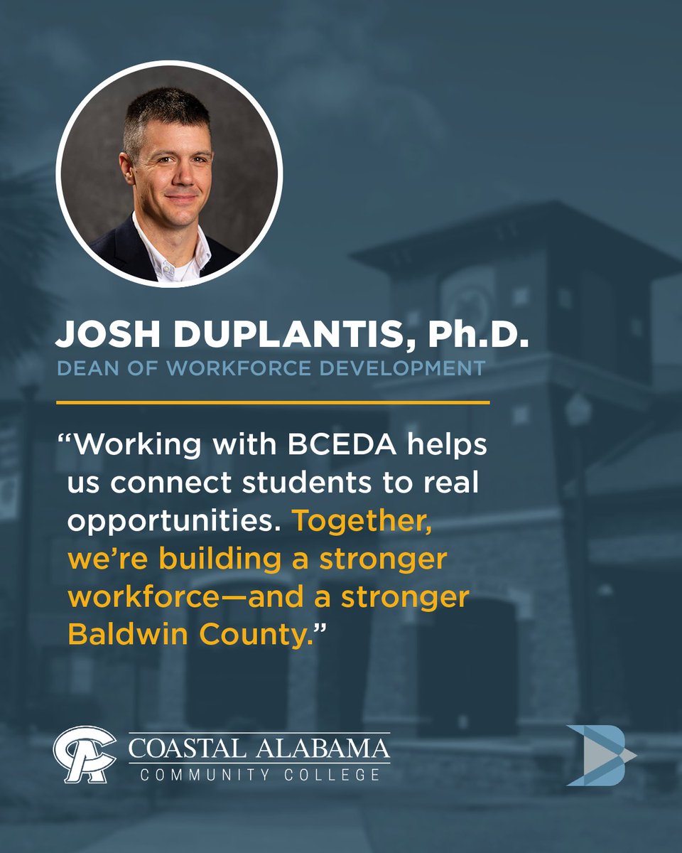 Baldwin County EDA (@baldwincountyed) on Twitter photo Economic development takes a village. And we’ve got the best one around.
Thanks to our partners—from schools to site selectors—we’re building Baldwin County’s future together.
<a href="/CoastalAlaCC/">Coastal Alabama CC</a> #EconDevWeek #PowerOfPartnerships #EconomicDevelopment #SiteSelection Economic development takes a village. And we’ve got the best one around.
Thanks to our partners—from schools to site selectors—we’re building Baldwin County’s future together.
<a href="/CoastalAlaCC/">Coastal Alabama CC</a> #EconDevWeek #PowerOfPartnerships #EconomicDevelopment #SiteSelection