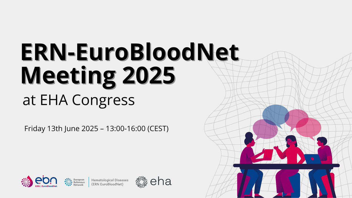 ERN EuroBloodNet (@erneurobloodnet) on Twitter photo 🎯Are you an <a href="/ERNEuroBloodNet/">ERN EuroBloodNet</a> Member, Affiliated partner or ePAG?
#Save the date and register to the ERN-EuroBloodNet Meeting at <a href="/EHA_Hematology/">European Hematology Association</a> Annual Congress in Milan 2025!
📍Friday 13th of June 2024, from 13:00 to 16:00.
eurobloodnet.eu/news/644/ern-e…
#ERNeu #ERNs #EHA2025 🎯Are you an <a href="/ERNEuroBloodNet/">ERN EuroBloodNet</a> Member, Affiliated partner or ePAG?
#Save the date and register to the ERN-EuroBloodNet Meeting at <a href="/EHA_Hematology/">European Hematology Association</a> Annual Congress in Milan 2025!
📍Friday 13th of June 2024, from 13:00 to 16:00.
eurobloodnet.eu/news/644/ern-e…
#ERNeu #ERNs #EHA2025