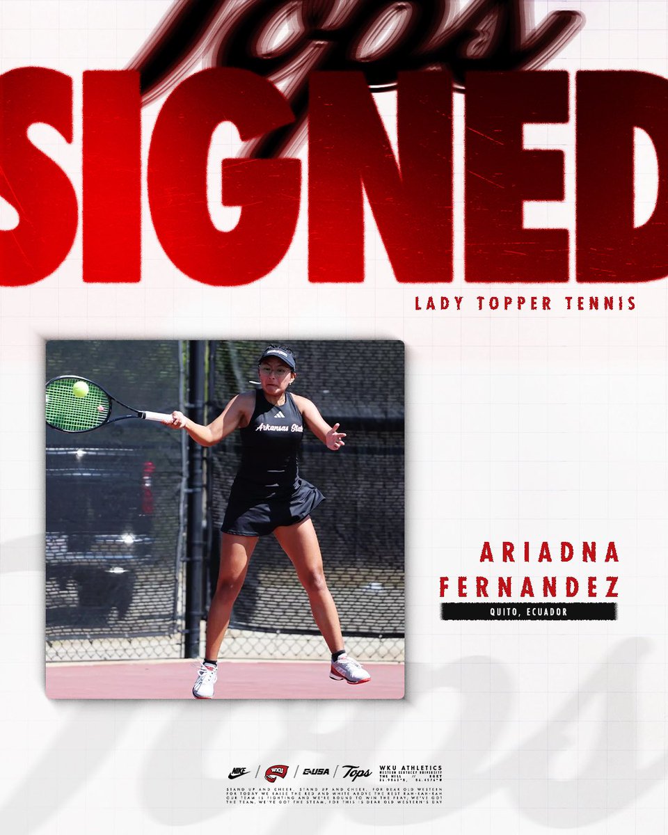 WKUTennis's tweet image. ๐พ๐ฌ๐ณ๐ช๐ถ๐ด๐ฌ ๐ป๐ถ ๐ป๐ฏ๐ฌ ๐ฏ๐ฐ๐ณ๐ณ โ๏ธ
Join us in welcoming Ariadna Fernandez to the Lady Topper Tennis program! ๐พ
๐ฒ wkusports.com/news/2025/5/15โฆ
#GoTops