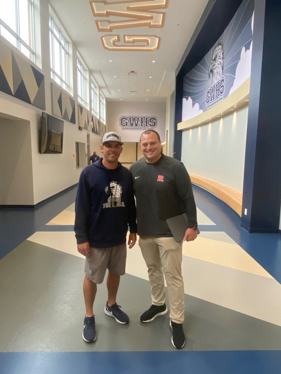 GEORGE WASHINGTON HIGH SCHOOL FOOTBALL (@gdub_fb) on Twitter photo Thank you to <a href="/CoachValloneRU/">Scott Vallone</a> of <a href="/RFootball/">Rutgers Football 🪓</a> for coming by the nest this morning to check out our guys ! Thank you to <a href="/CoachValloneRU/">Scott Vallone</a> of <a href="/RFootball/">Rutgers Football 🪓</a> for coming by the nest this morning to check out our guys !