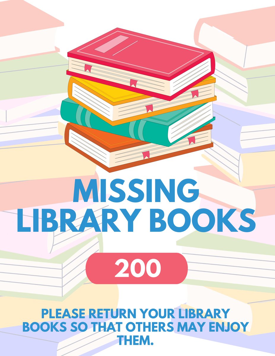 Morton Library (@mmmslibrary) on Twitter photo We are still missing about 200 library books from the <a href="/OPS_Morton/">OPS Morton Middle</a> library. Please get those books turned in. We are still missing about 200 library books from the <a href="/OPS_Morton/">OPS Morton Middle</a> library. Please get those books turned in.