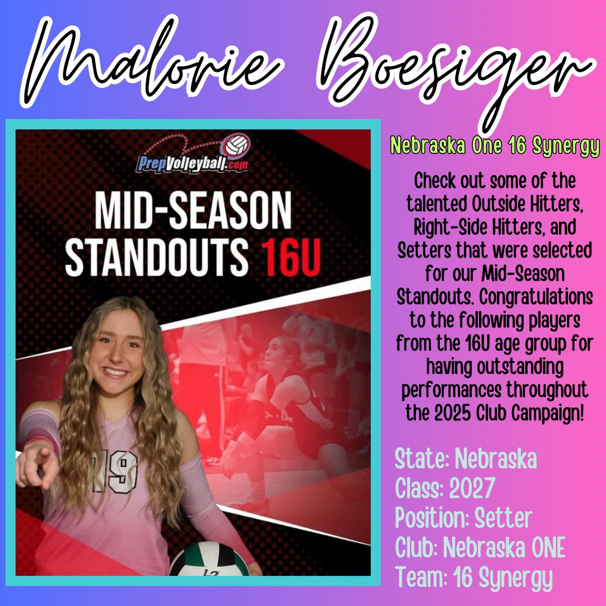 NeONE16Synergy's tweet image. Congrats @MalorieBoesiger