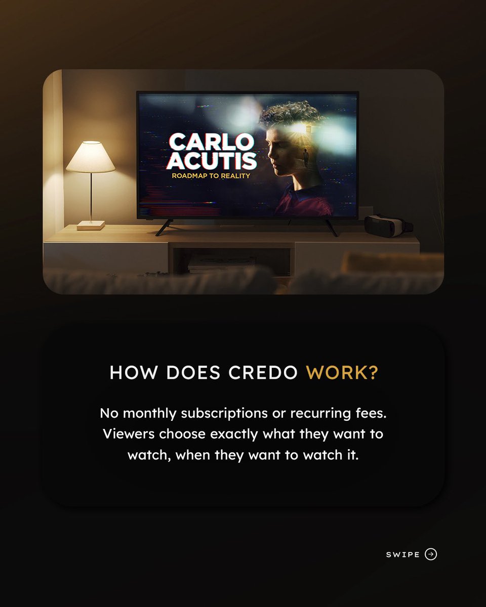 credotemp's tweet photo. How does CREDO work?

No monthly subscriptions or recurring fees. Viewers choose exactly what they want to watch, when they want to watch it.

(6/7) https://t.co/1EivADcOwu