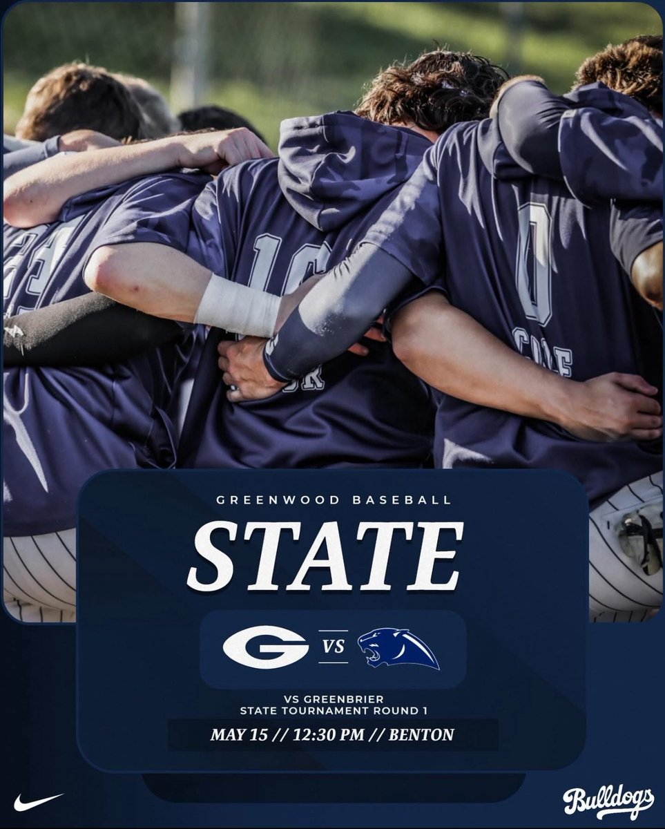 Bulldogs open up the 5A State Playoffs with a matchup against Greenbrier. First pitch 12:30PM

youtube.com/live/9OK9DYI6X…