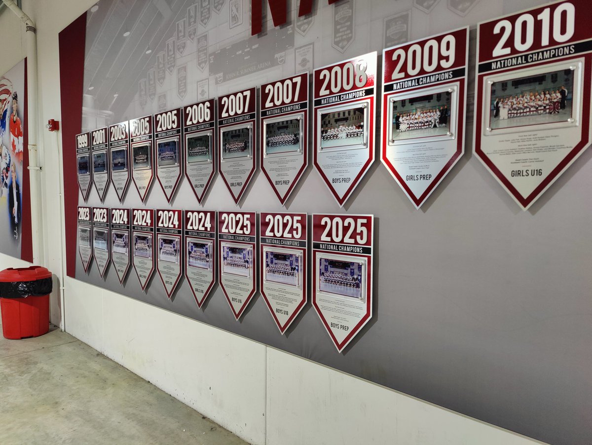 Thrilled to show off our new additions to our displays for @shattuckstmaryshockey

The alumni signing board we created has been filled with autographs, and we made additions to their other walls. 

Happy we could add to these impressive displays!

 #shattuckstmaryshockey