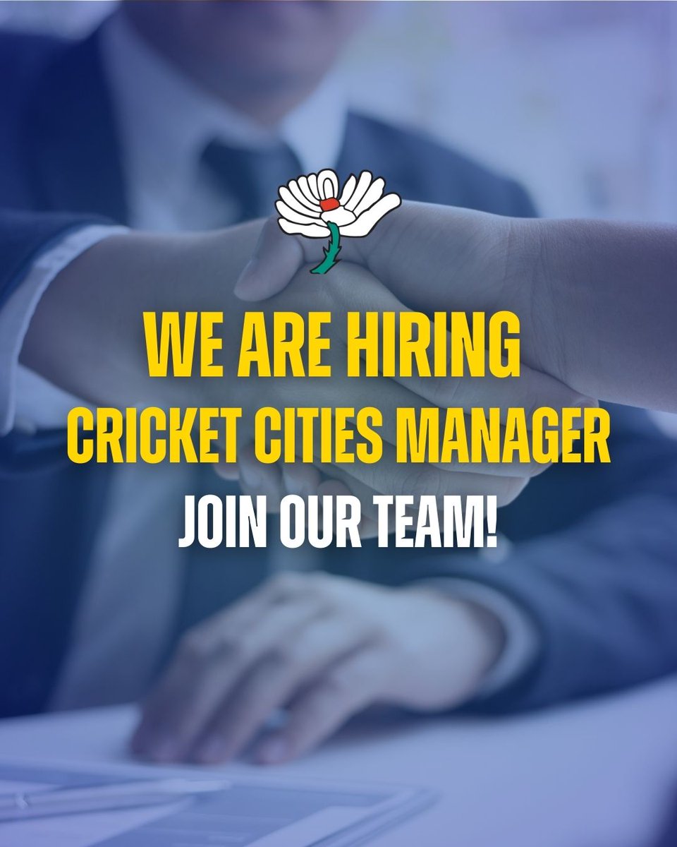 We are hiring for a new role - Cricket Cities Manager.

Thanks to a new three-year investment from the ECB, the Yorkshire Cricket Board (YCB) has established an exciting new department focused on developing the game across Yorkshire’s designated Cricket Cities — with a specific